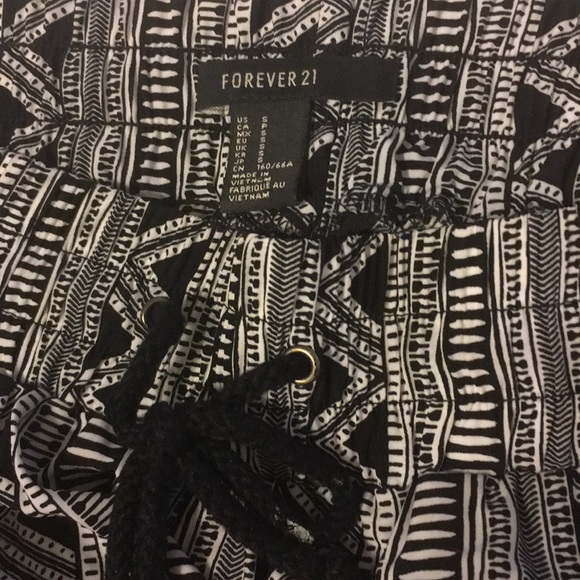 black and white printed harem jogger pants - Picture 2 of 2